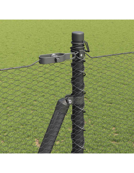 Palo della recinzione Grigio 10 x 1,5 m (rete da 13 mm)