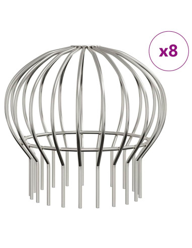 Protezione Foglie per Grondaia 8 pcs Argento 160 mm