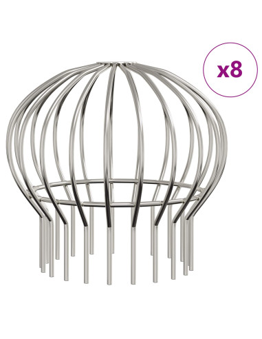 Protezione Foglie per Grondaia 8 pcs Argento 200 mm