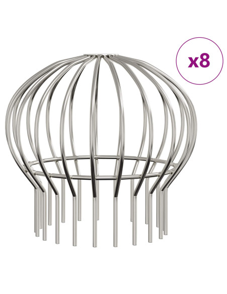 Protezione Foglie per Grondaia 8 pcs Argento 200 mm