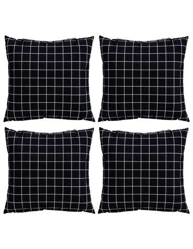 Cuscini Scatter a scacchi 4 pcs Quadro Nero 40 x 40 cm
