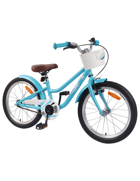 Bicicletta per Bambini 18 Pollici per 5-7 anni Blu Chiaro