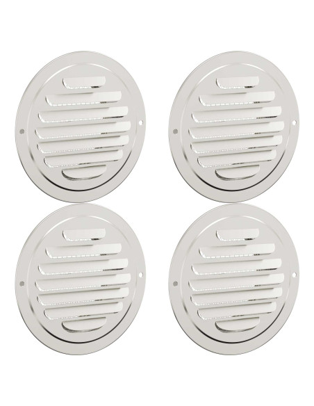 Coperture per ventilazione d'aria 4 pcs Argento 80 mm