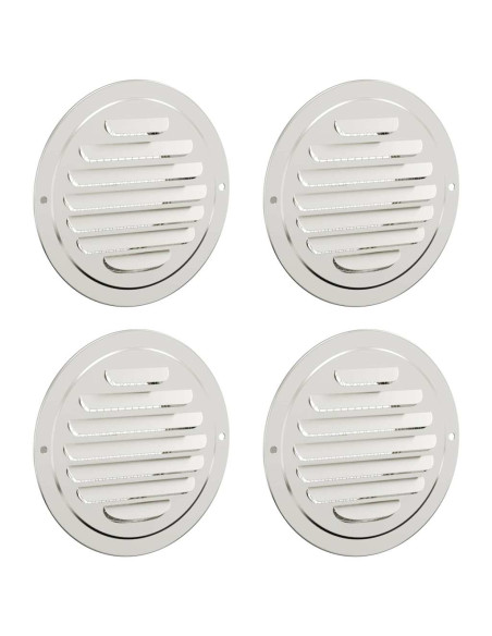 Coperture per ventilazione d'aria 4 pcs Argento 100 mm