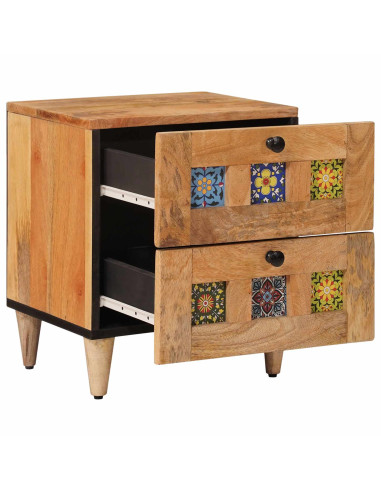 Armadio da Notte con cassetto 2 pcs Naturale 40 x 33,5 x 46 cm
