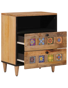 Armadio da Notte con cassetto Naturale 50 x 33 x 60 cm 2