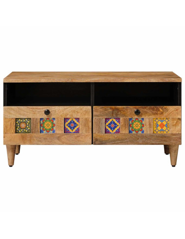 Tavolino da salotto con cassetto Naturale 80 x 54 x 40 cm
