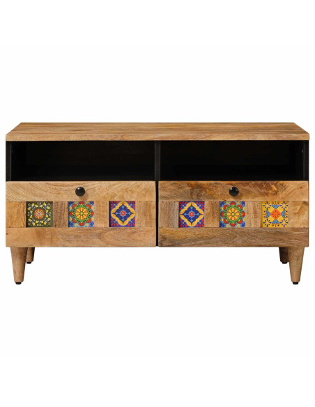 Tavolino da salotto con cassetto Naturale 80 x 54 x 40 cm