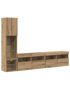 Unità TV da Parete 4 pcs Rovere artigianale Legno multistrato 2