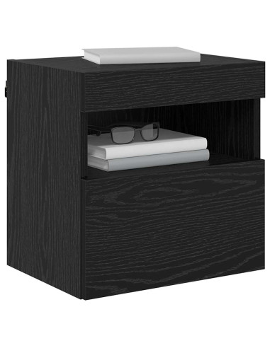 Mobiletti TV da Parete 2 pcs Rovere Nero 40 x 30 x 40 cm