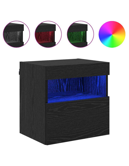 Mobiletti TV da Parete 2 pcs Rovere Nero 40 x 30 x 40 cm