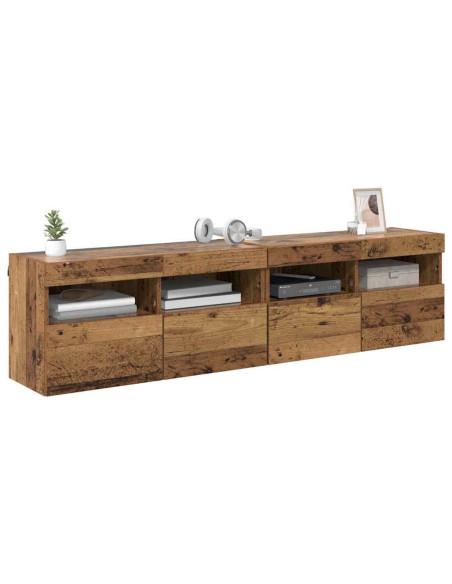 Mobiletti TV da Parete 2 pcs Legno vecchio 80 x 30 x 40 cm