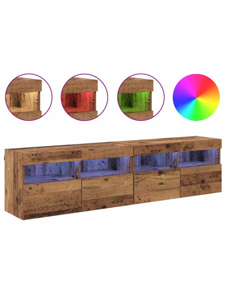 Mobiletti TV da Parete 2 pcs Legno vecchio 80 x 30 x 40 cm