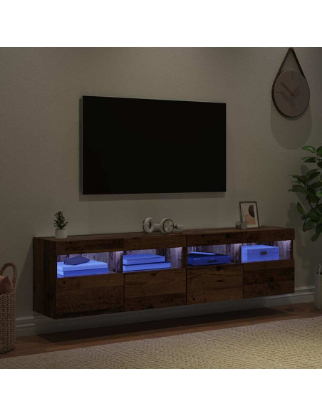 Mobiletti TV da Parete 2 pcs Legno vecchio 80 x 30 x 40 cm