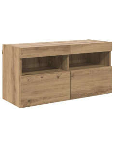 Mobile TV da parete Rovere artigianale 80 x 30 x 40 cm 2