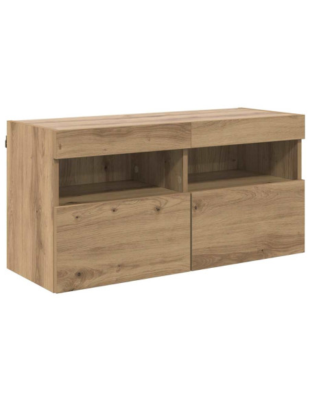 Mobile TV da parete Rovere artigianale 80 x 30 x 40 cm