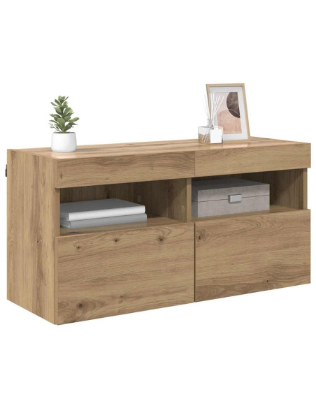 Mobile TV da parete Rovere artigianale 80 x 30 x 40 cm