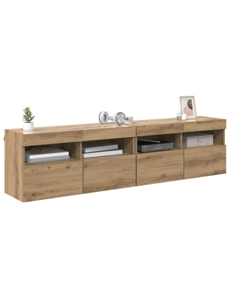 Mobiletti TV da Parete 2 pcs Rovere artigianale 80 x 30 x 40 cm