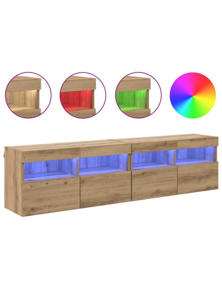 Mobiletti TV da Parete 2 pcs Rovere artigianale 80 x 30 x 40 cm