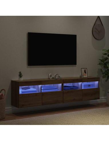 Mobiletti TV da Parete 2 pcs Rovere artigianale 80 x 30 x 40 cm