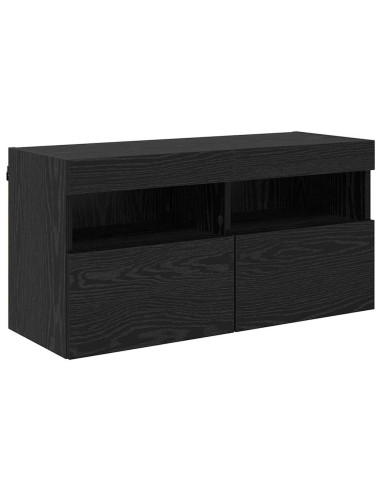 Mobile TV da parete Rovere Nero 80 x 30 x 40 cm