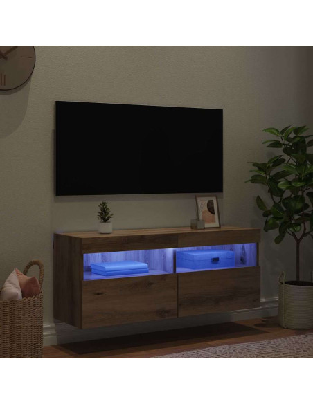Mobile TV da parete Rovere artigianale 100 x 30 x 40 cm
