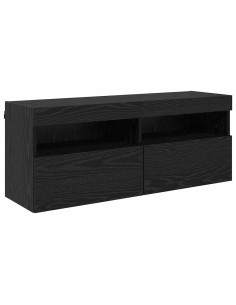 Mobile TV da parete Rovere Nero 100 x 30 x 40 cm 2