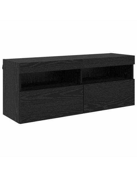 Mobile TV da parete Rovere Nero 100 x 30 x 40 cm