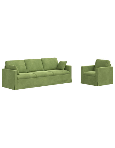 Divano 2 pcs Verde chiaro 228 x 78 x 80 cm Velluto