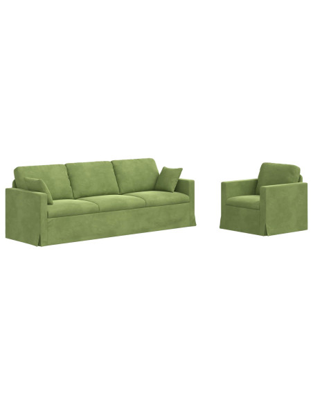 Divano 2 pcs Verde chiaro 228 x 78 x 80 cm Velluto