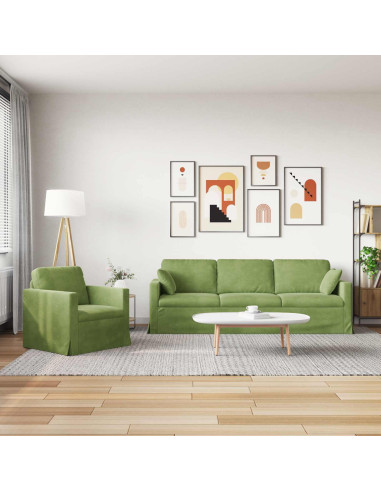 Divano 2 pcs Verde chiaro 228 x 78 x 80 cm Velluto