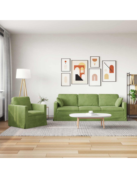 Divano 2 pcs Verde chiaro 228 x 78 x 80 cm Velluto