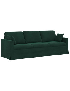 Divano Verde Scuro 228 x 78 x 80 cm Velluto 2