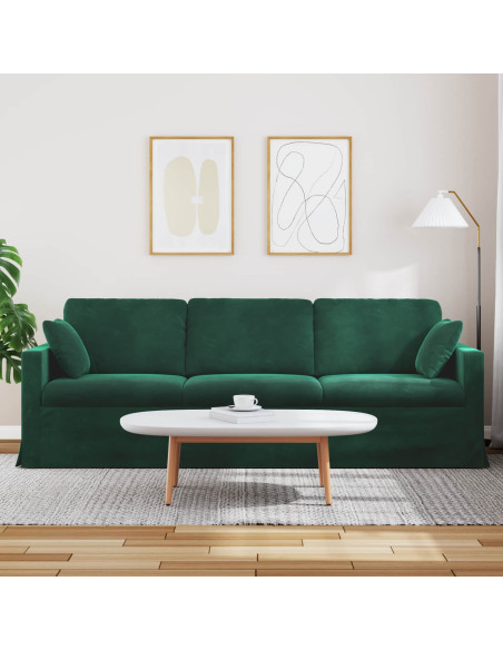 Divano Verde Scuro 228 x 78 x 80 cm Velluto
