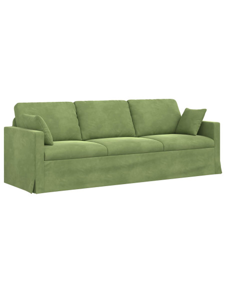 Divano Verde chiaro 228 x 78 x 80 cm Velluto