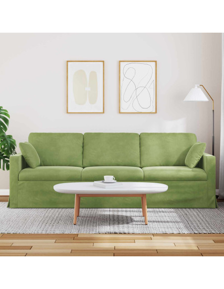 Divano Verde chiaro 228 x 78 x 80 cm Velluto