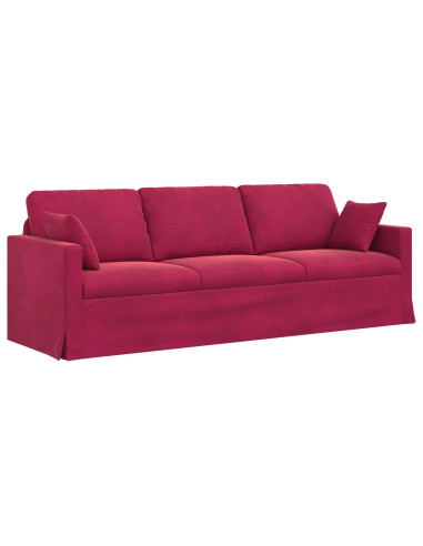 Divano Rosso Vino 228 x 78 x 80 cm Velluto