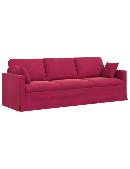 Divano Rosso Vino 228 x 78 x 80 cm Velluto