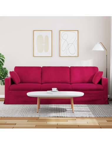 Divano Rosso Vino 228 x 78 x 80 cm Velluto