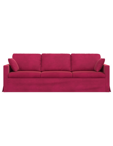 Divano Rosso Vino 228 x 78 x 80 cm Velluto
