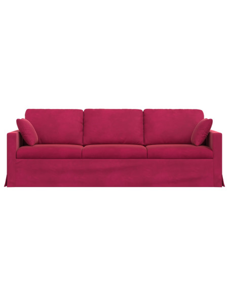 Divano Rosso Vino 228 x 78 x 80 cm Velluto