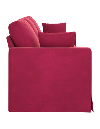 Divano Rosso Vino 228 x 78 x 80 cm Velluto