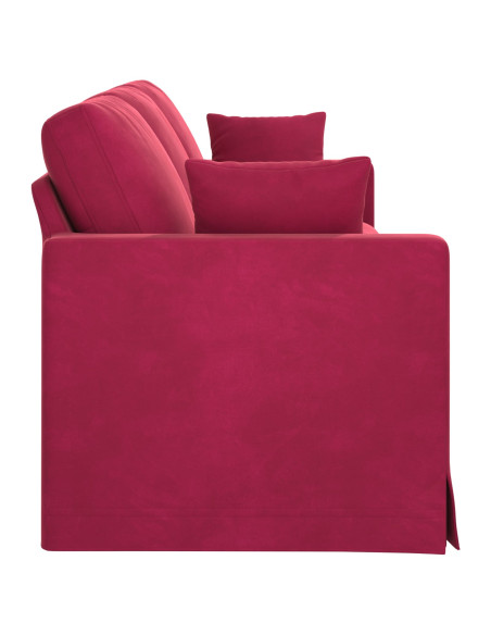 Divano Rosso Vino 228 x 78 x 80 cm Velluto