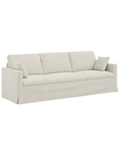 Divano Crema 228 x 78 x 80 cm Velluto 2