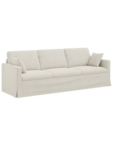 Divano Crema 228 x 78 x 80 cm Velluto