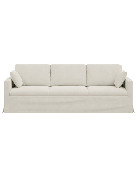 Divano Crema 228 x 78 x 80 cm Velluto