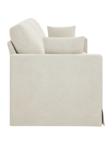 Divano Crema 228 x 78 x 80 cm Velluto