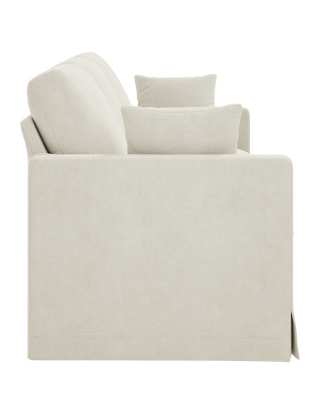 Divano Crema 228 x 78 x 80 cm Velluto
