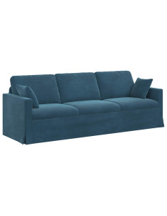 Divano Blu 228 x 78 x 80 cm Velluto 2
