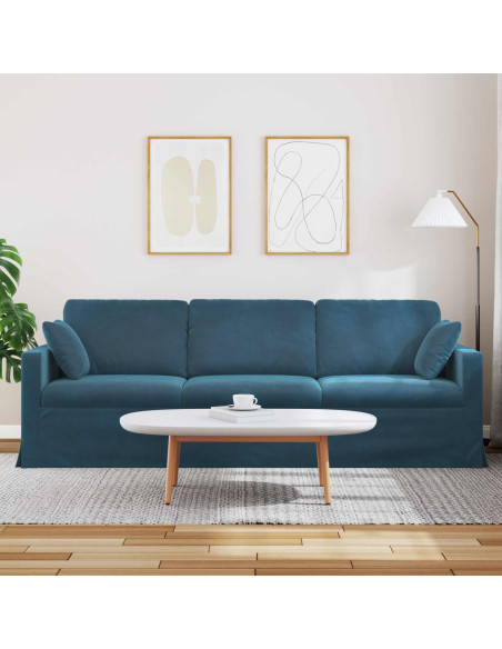 Divano Blu 228 x 78 x 80 cm Velluto
